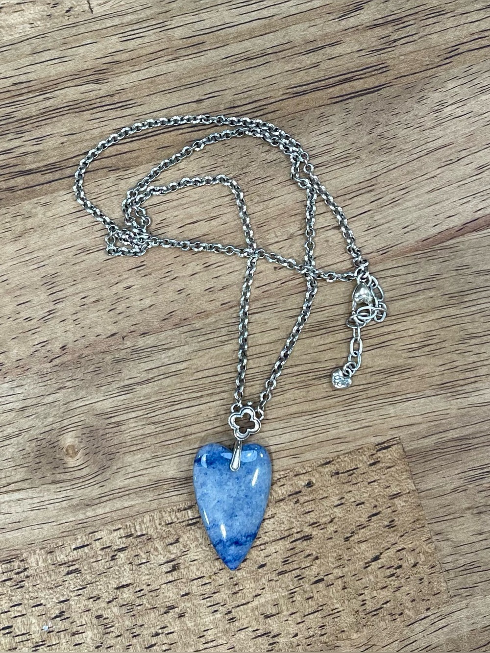 Brighton Toledo With Love heart necklace featuring a blue quartz pendant.